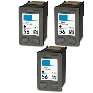 HP 3 Pack Black Inkjet 56