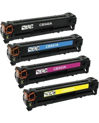 45333929-1-zoom.jpg HP 125A / CB540A / CB541A/ CB542A / CB543A Toner Cartridge Multipack - Compatible - Image 1